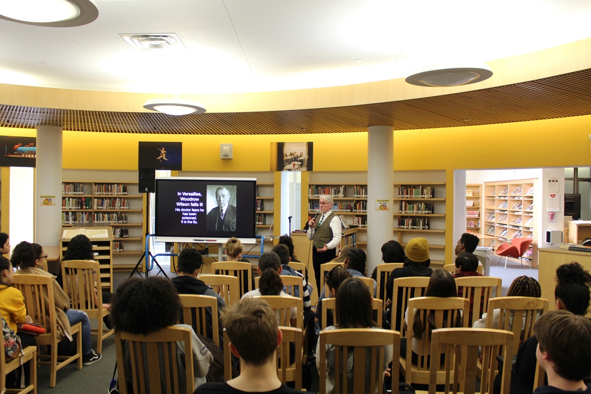 Kenneth C. Davis at the Frank Sinatra School of the Arts in Astoria.