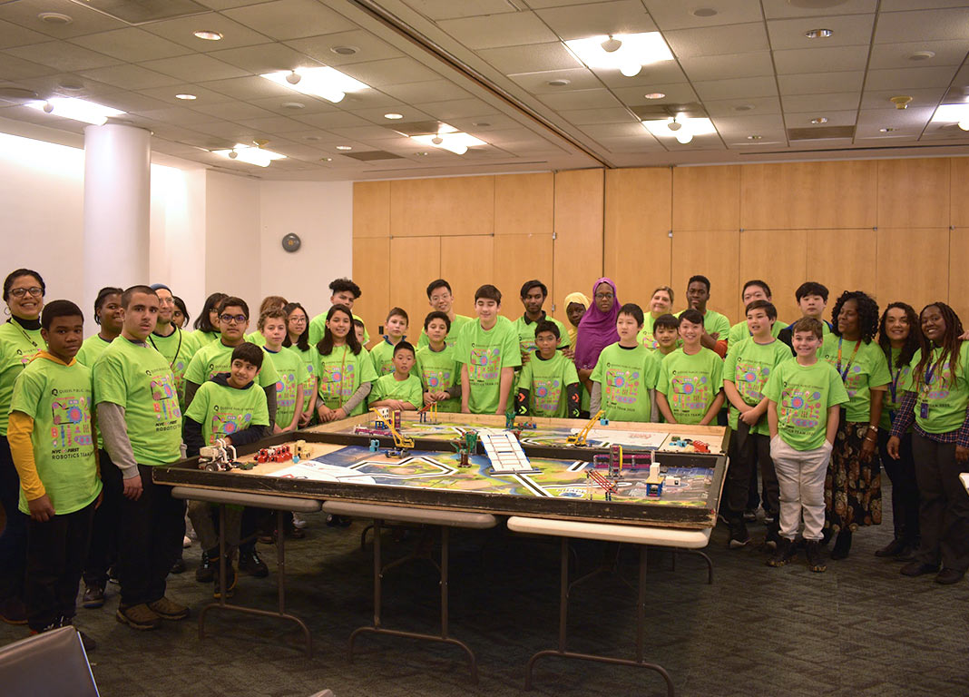 Students Competing in the Robotics Tournament