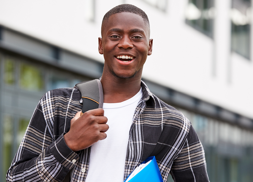 College student with backpack 